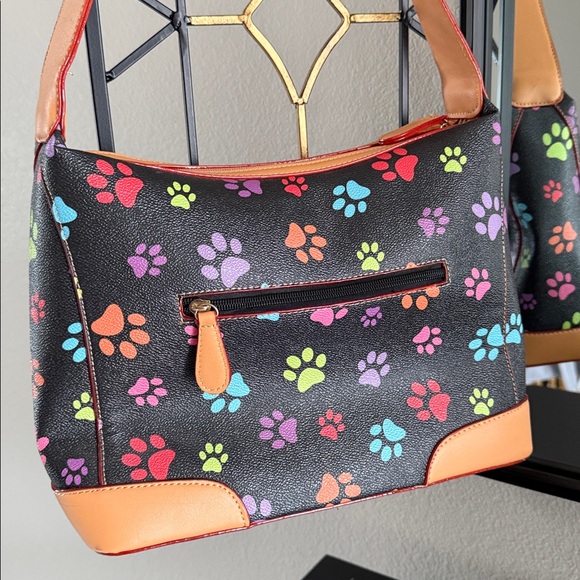 Colorful Paw Print Shoulder Bag - Picture 3 of 12